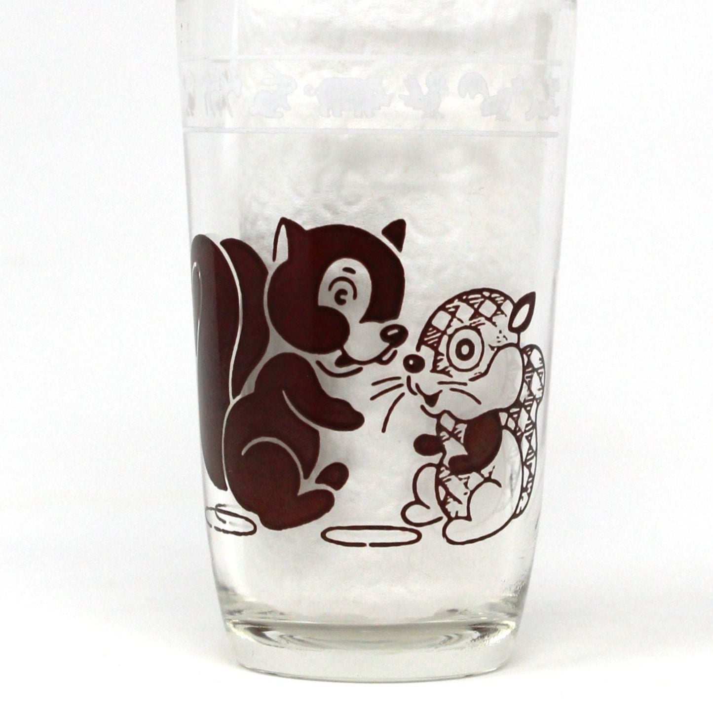 Juice Glass, Hazel Atlas, Swanky Swigs, Kiddie Kup, Baby Animals Brown, Vintage