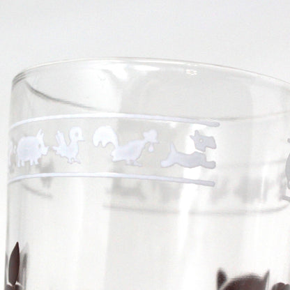 Juice Glass, Hazel Atlas, Swanky Swigs, Kiddie Kup, Baby Animals Brown, Vintage