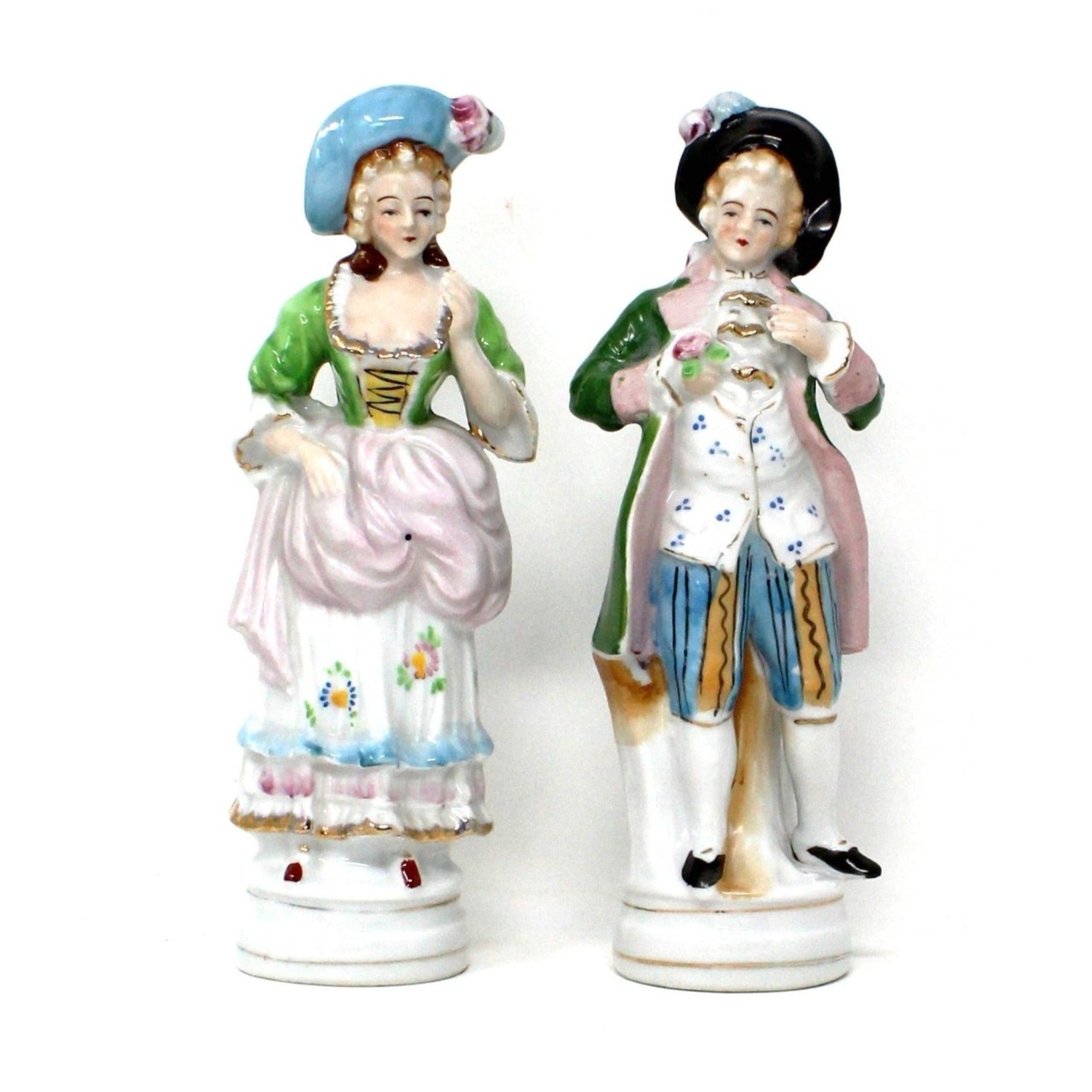 Colonial man and woman, Vintage Colonial figurines, Porcelain outlets figurines,