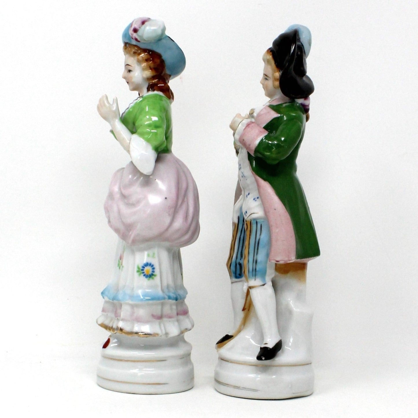 Figurine, Lipper & Mann, Victorian / Colonial Couple, Hand Painted Porcelain, Vintage