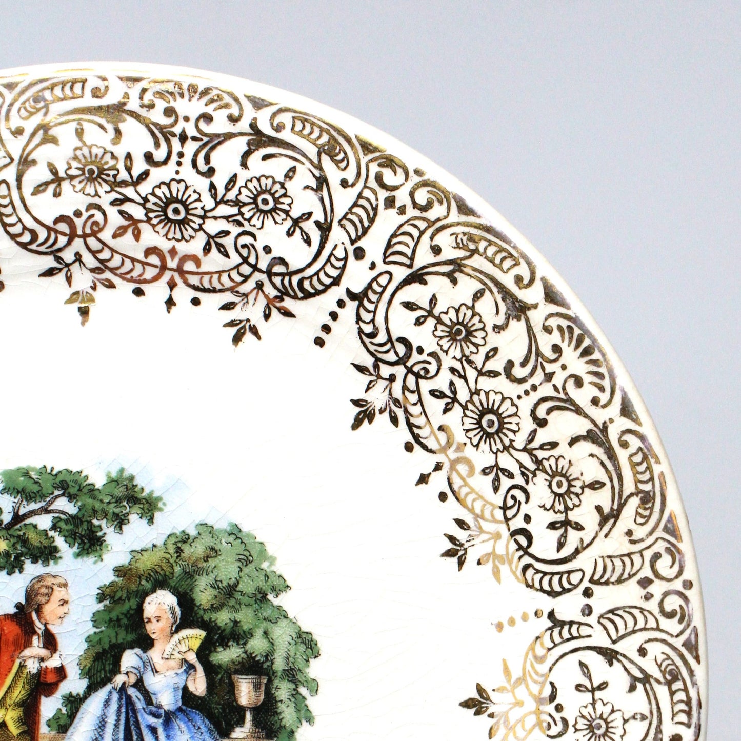 Bread & Butter Plate, Sebring Pottery, Chantilly, Fragonard Courting Couple, Vintage USA