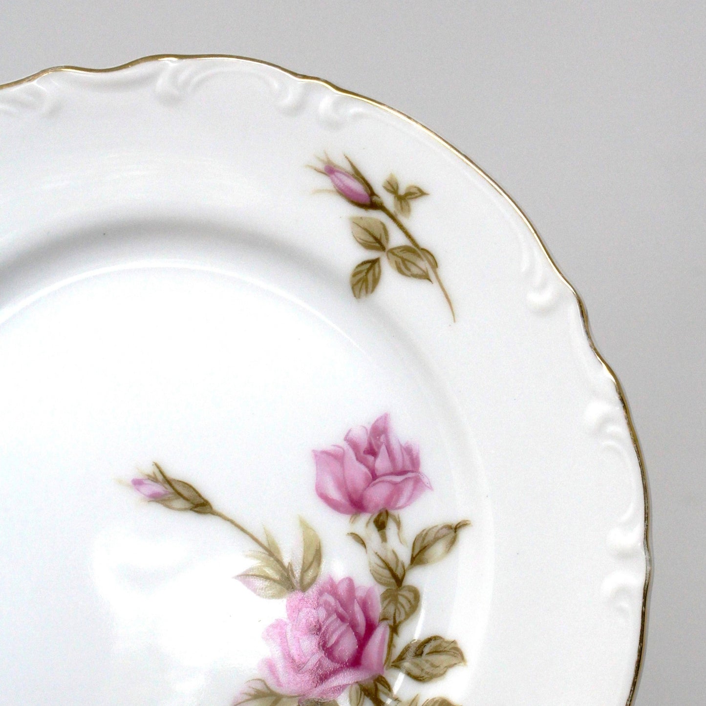 Bread & Butter Plate, Mikasa, Rosetta, Pink Roses, Vintage Japan