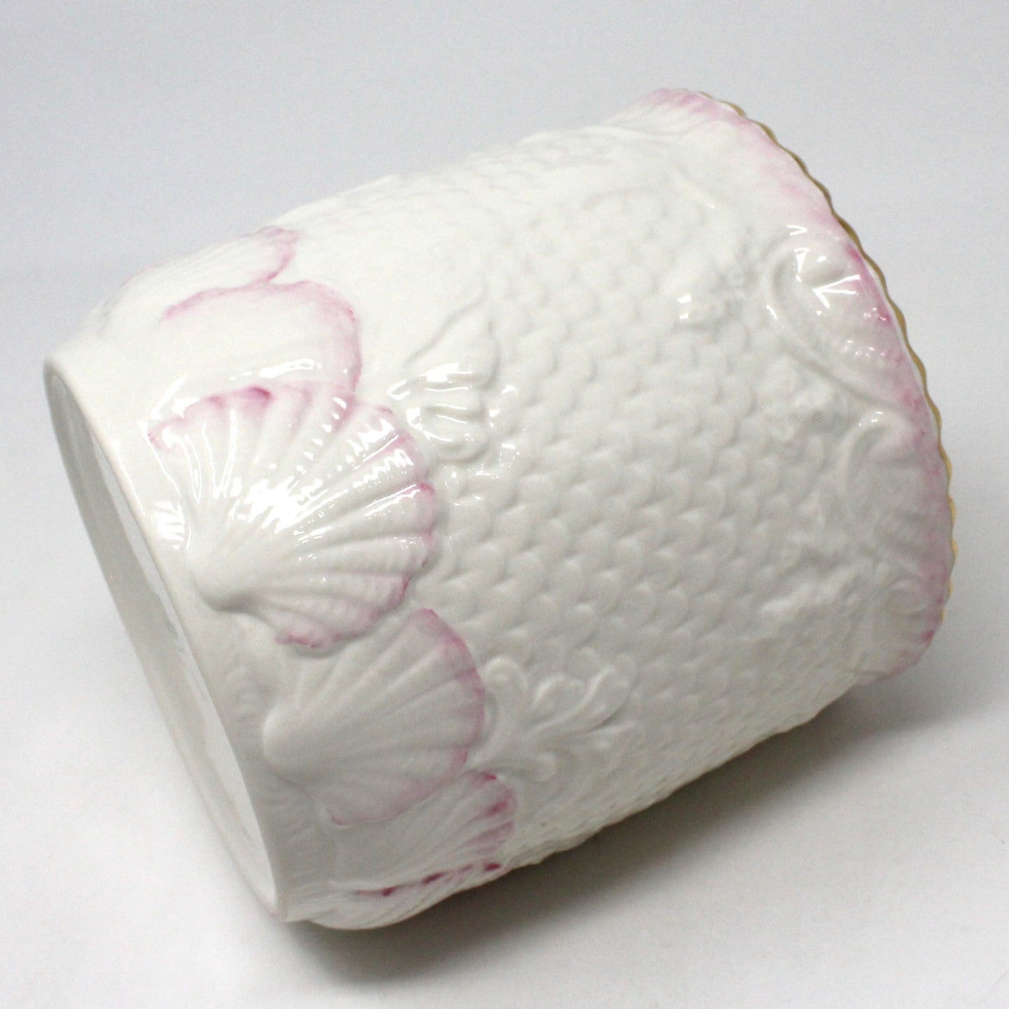 Canister / Biscuit Jar, Belleek Pottery, New Shell Pink, Ireland Porcelain