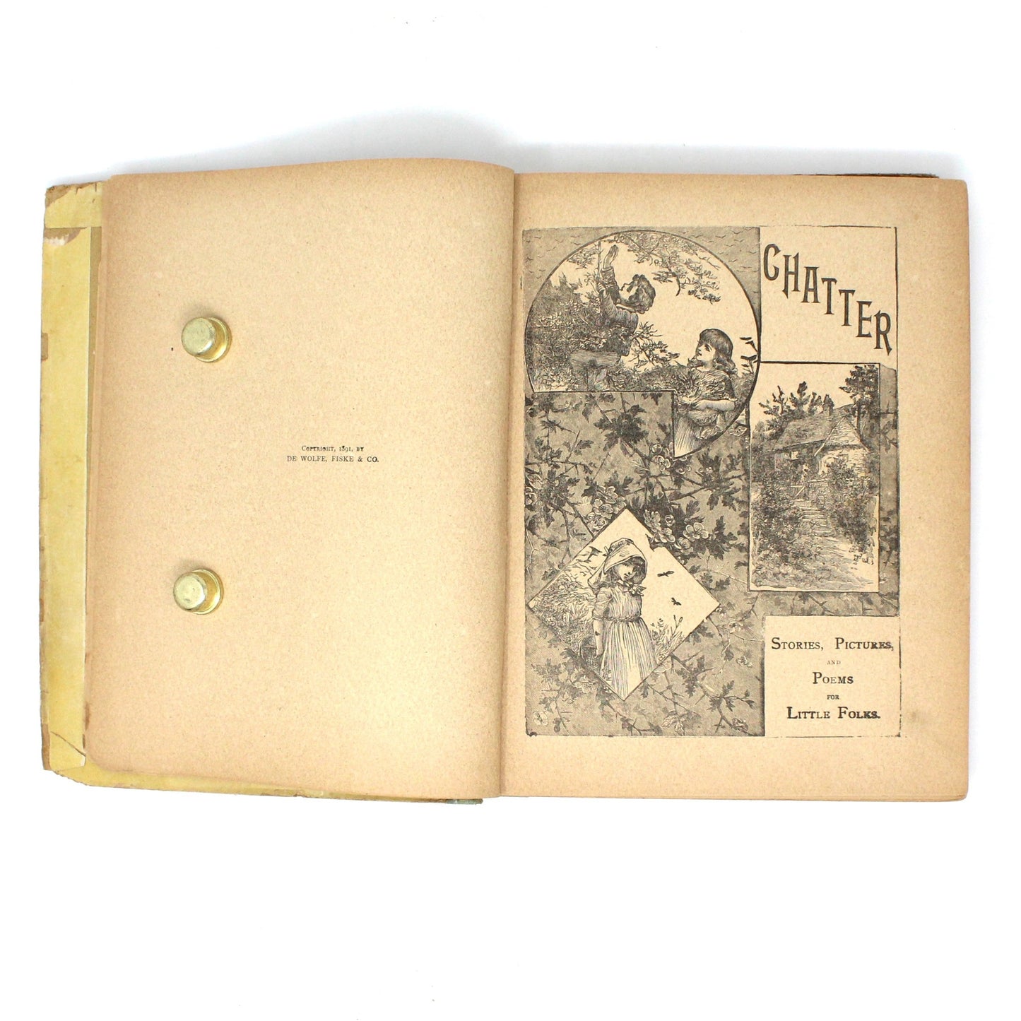 Children's Book, Antique, Chatter, De Wolfe Fiske & Co, 1891