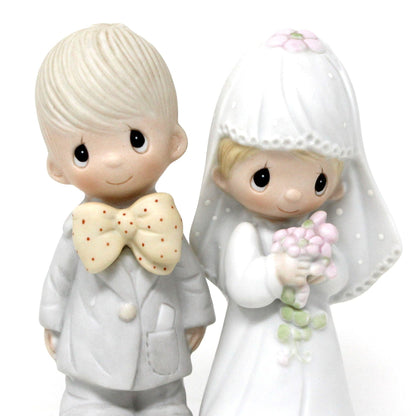 Figurine, Enesco, Precious Moments, Bride & Groom, Lord Bless You and Keep You, Vintage 1979