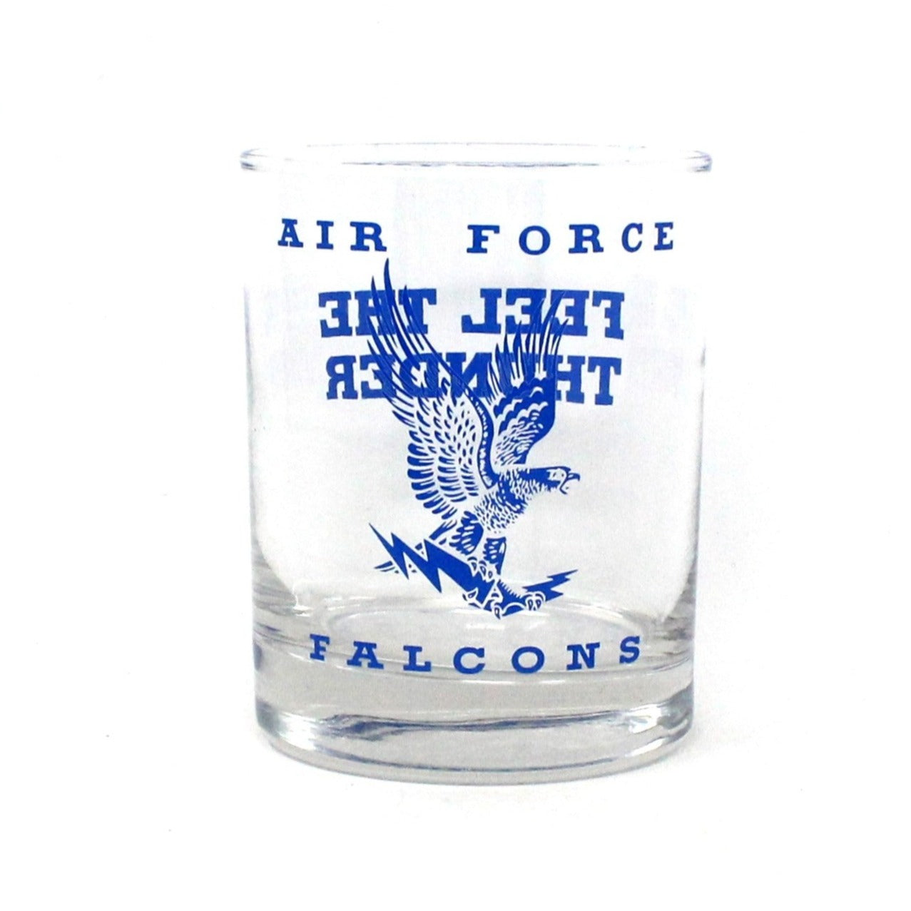 Glasses, Whiskey / Rocks, Air Force Falcons, Feel The Thunder, Blue Falcon Logo, Vintage