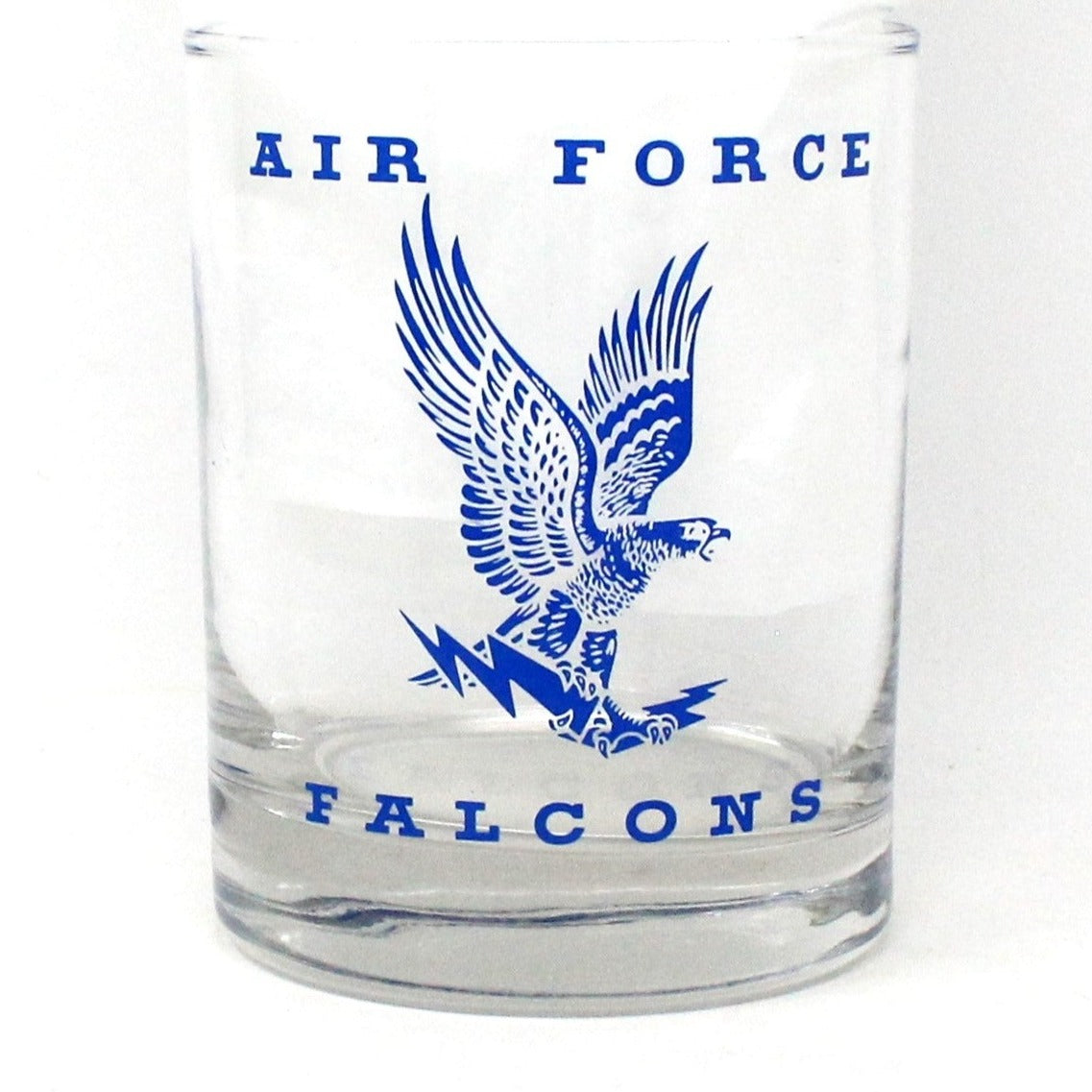 Glasses, Whiskey / Rocks, Air Force Falcons, Feel The Thunder, Blue Falcon Logo, Vintage