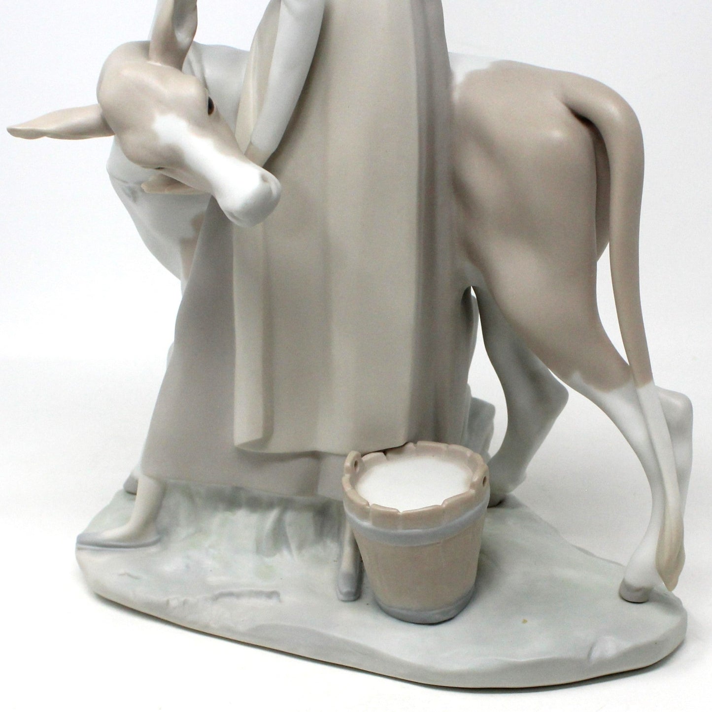 Sculpture, Lladro, Girl with Calf, Retired Lladro Figurine, Vintage