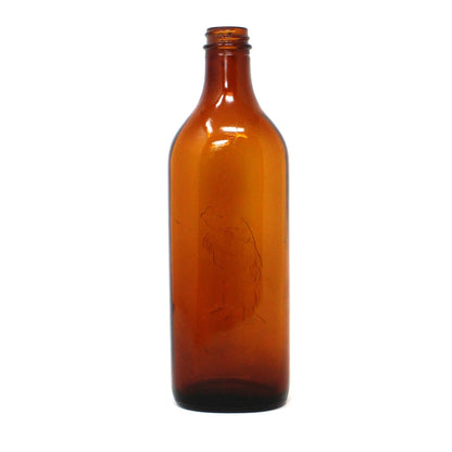 Collectible Bottle, Medicine Bottle, Man with the Fish,  Amber Brown Glass, Scotts Emulsion, Vintage