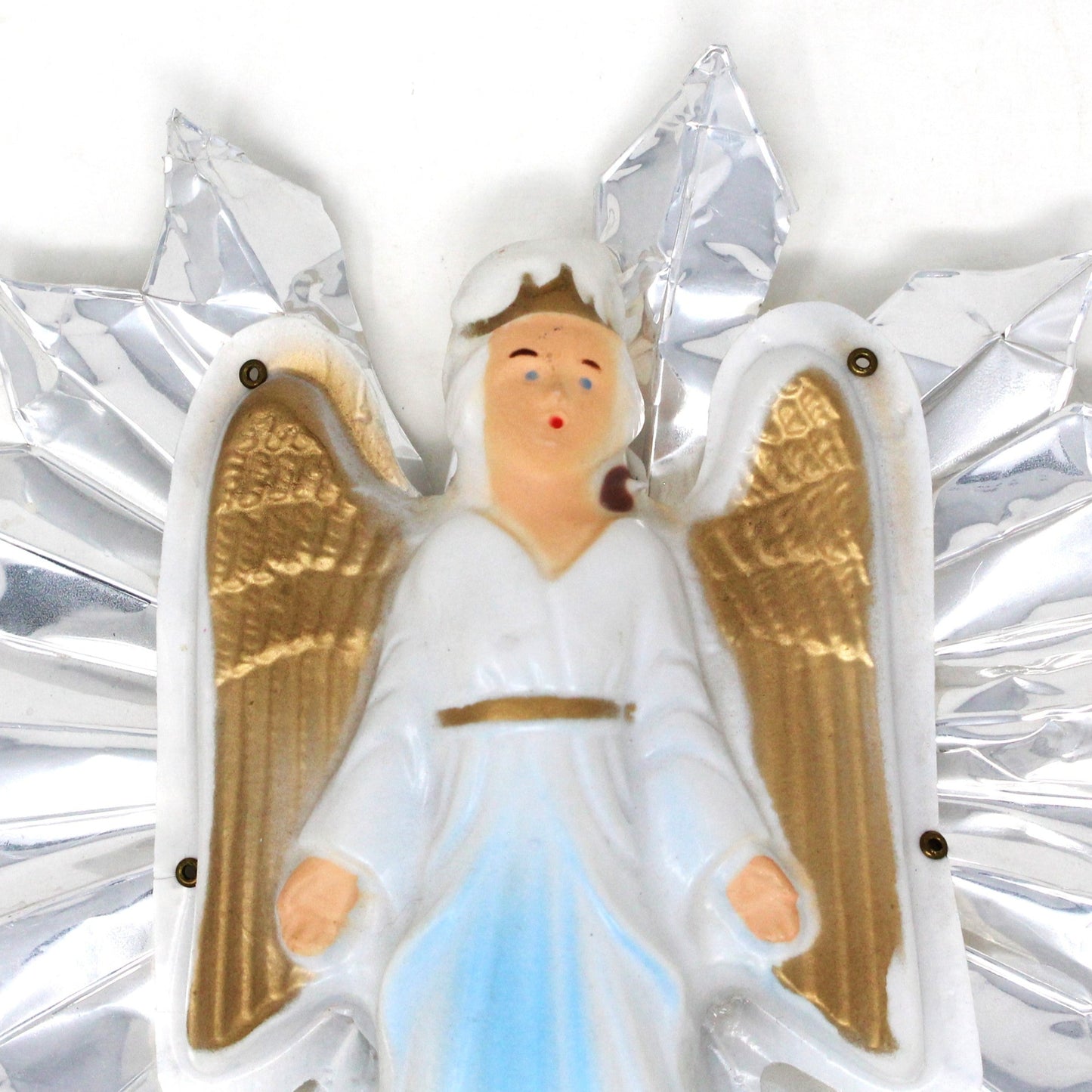 Tree Topper, Christmas Angel, Mid Century Reflective Foil Tree Topper, Vintage