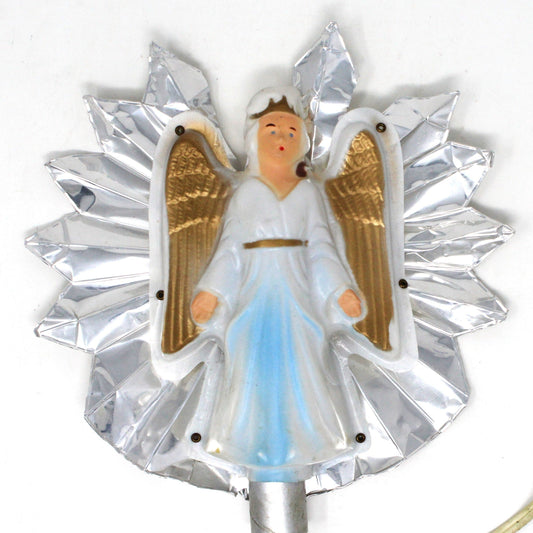 Tree Topper, Christmas Angel, Mid Century Reflective Foil Tree Topper, Vintage