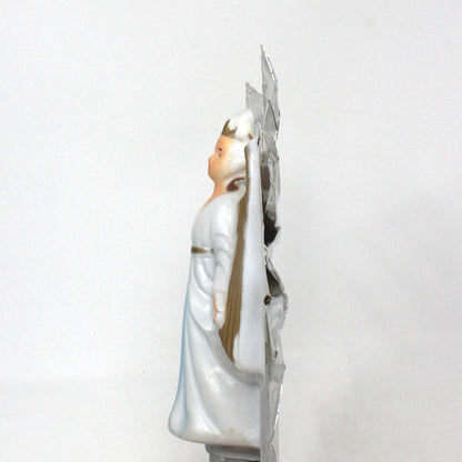 Tree Topper, Christmas Angel, Mid Century Reflective Foil Tree Topper, Vintage