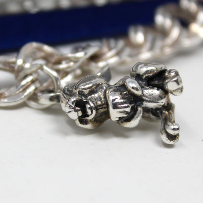 Charm Bracelet with Charm, Disney, Sterling Silver Bracelet with Thumper Charm, Limited Edition Collectible, Vintage