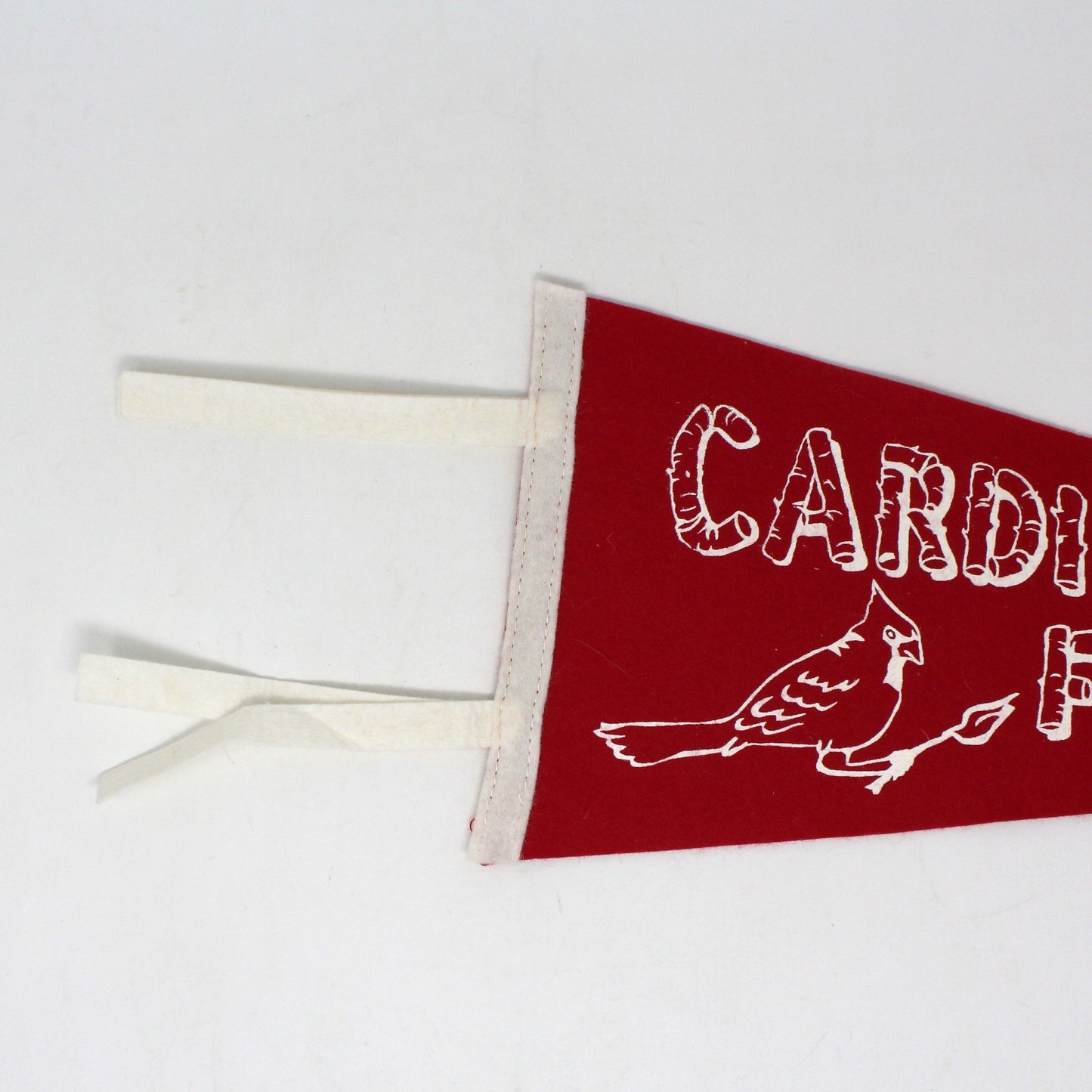 Pennant, Cardinal Forest Red & White Pennant Flag Collectible, Vintage 18"