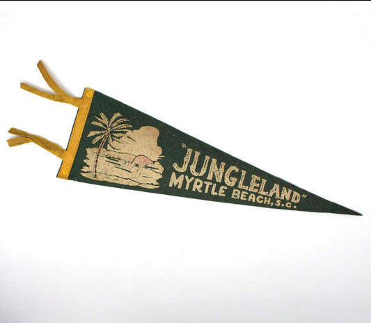 Pennant, Jungleland Myrtle Beach, SC Souvenir Collectible, Vintage 17.5"