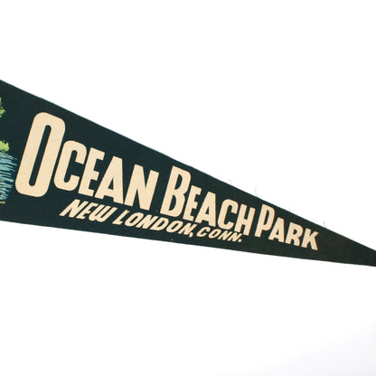 Pennant, Ocean Beach Park, New London, CT Souvenir Collectible, Vintage 26"