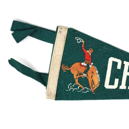 Pennant, Cheyenne, WY Souvenir Collectible, Vintage 8.5", Cowboy