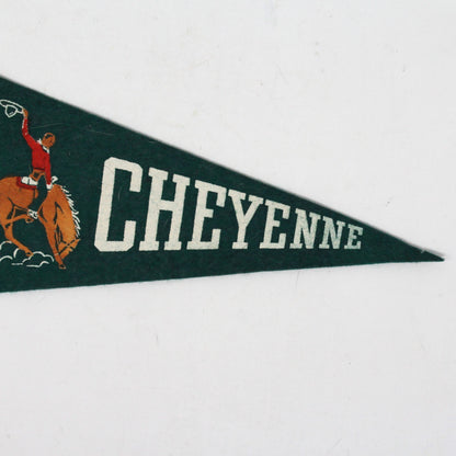 Pennant, Cheyenne, WY Souvenir Collectible, Vintage 8.5", Cowboy