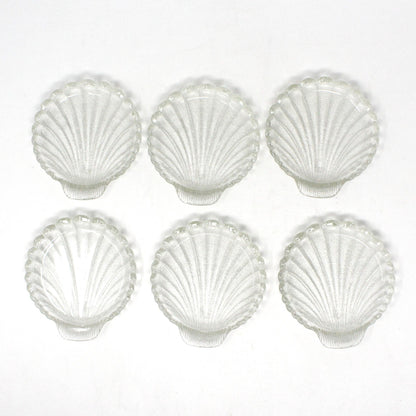 Coasters, Anchor Hocking, Shell Shaped Glass Coasters, Set of 6, Vintage