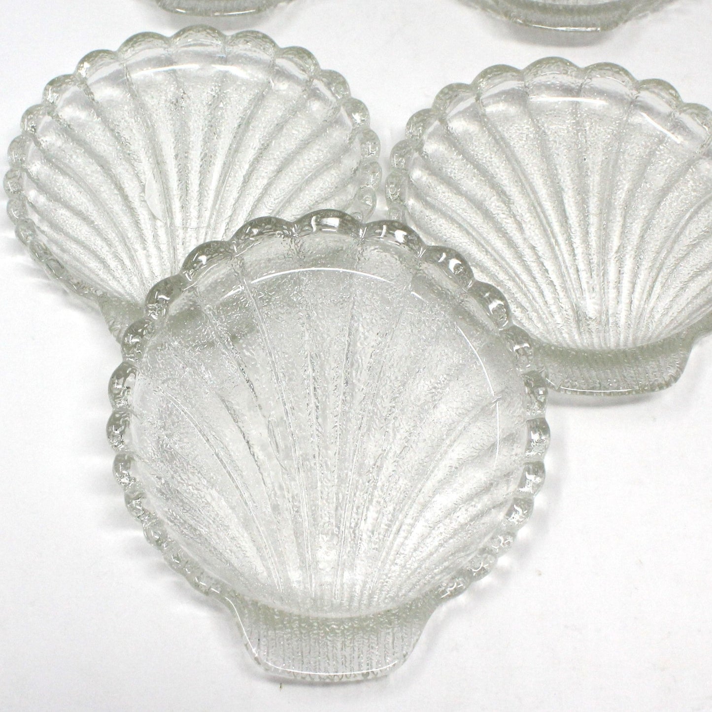 Coasters, Anchor Hocking, Shell Shaped Glass Coasters, Set of 6, Vintage