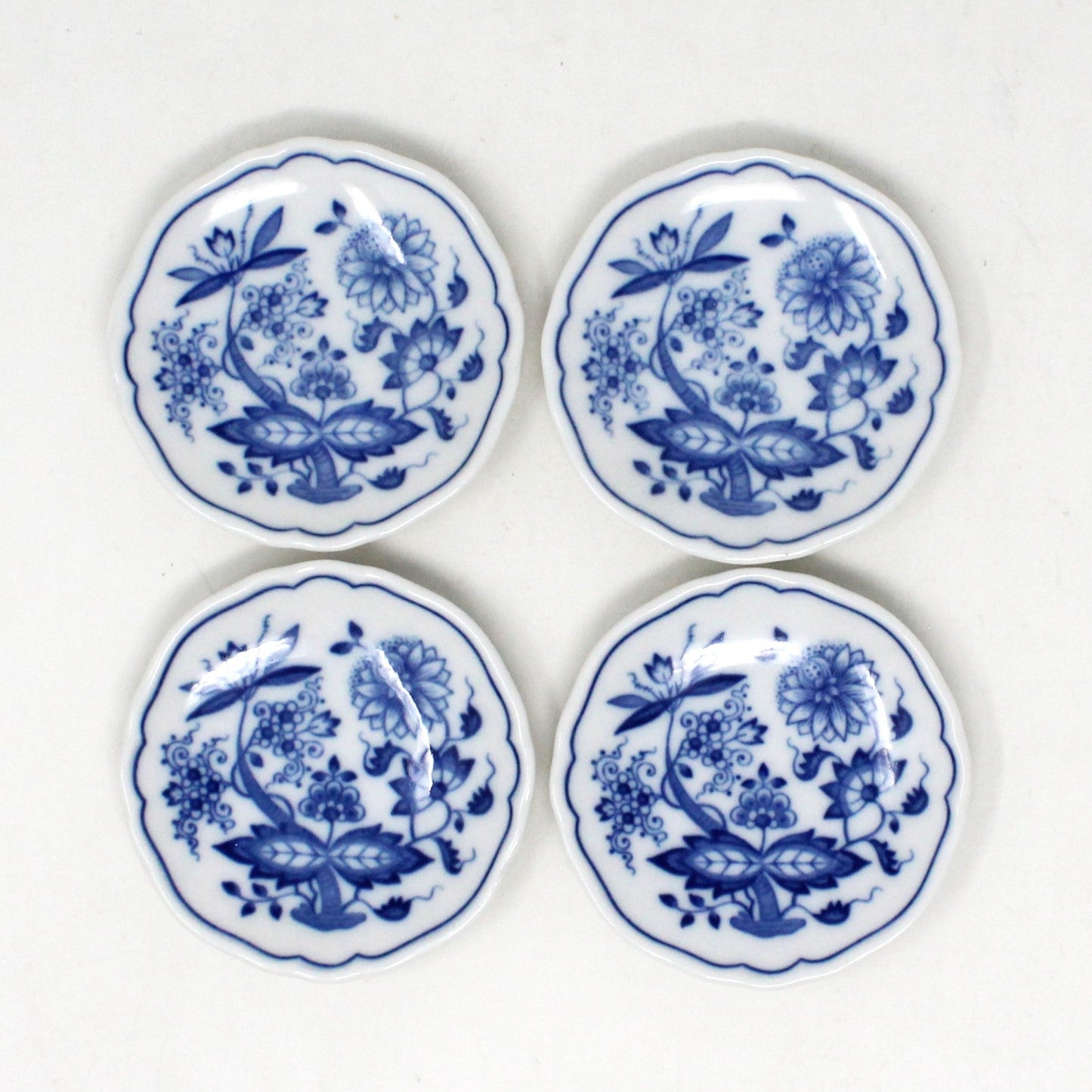 Butter Pats, Hutschenreuther, Blue Onion, Germany, Vintage