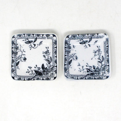 Butter Pats, T G & F Booth, Rosaline Blue, Parisian Granite, England, Antique, Set of 2