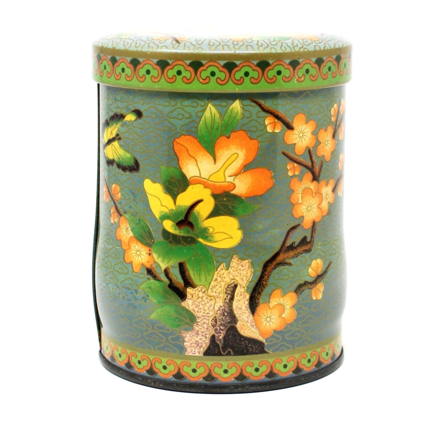 Gift Tin / Candy Tin, Daher, Asian Florals & Butterflies, Vintage England