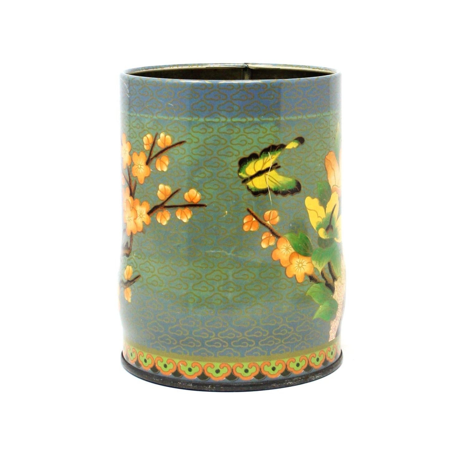 Gift Tin / Candy Tin, Daher, Asian Florals & Butterflies, Vintage England