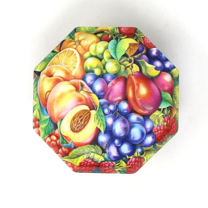 Gift Tin / Candy Tin, Churchill's New Orchard Fruits Embossed Collectible Tin, Vintage England