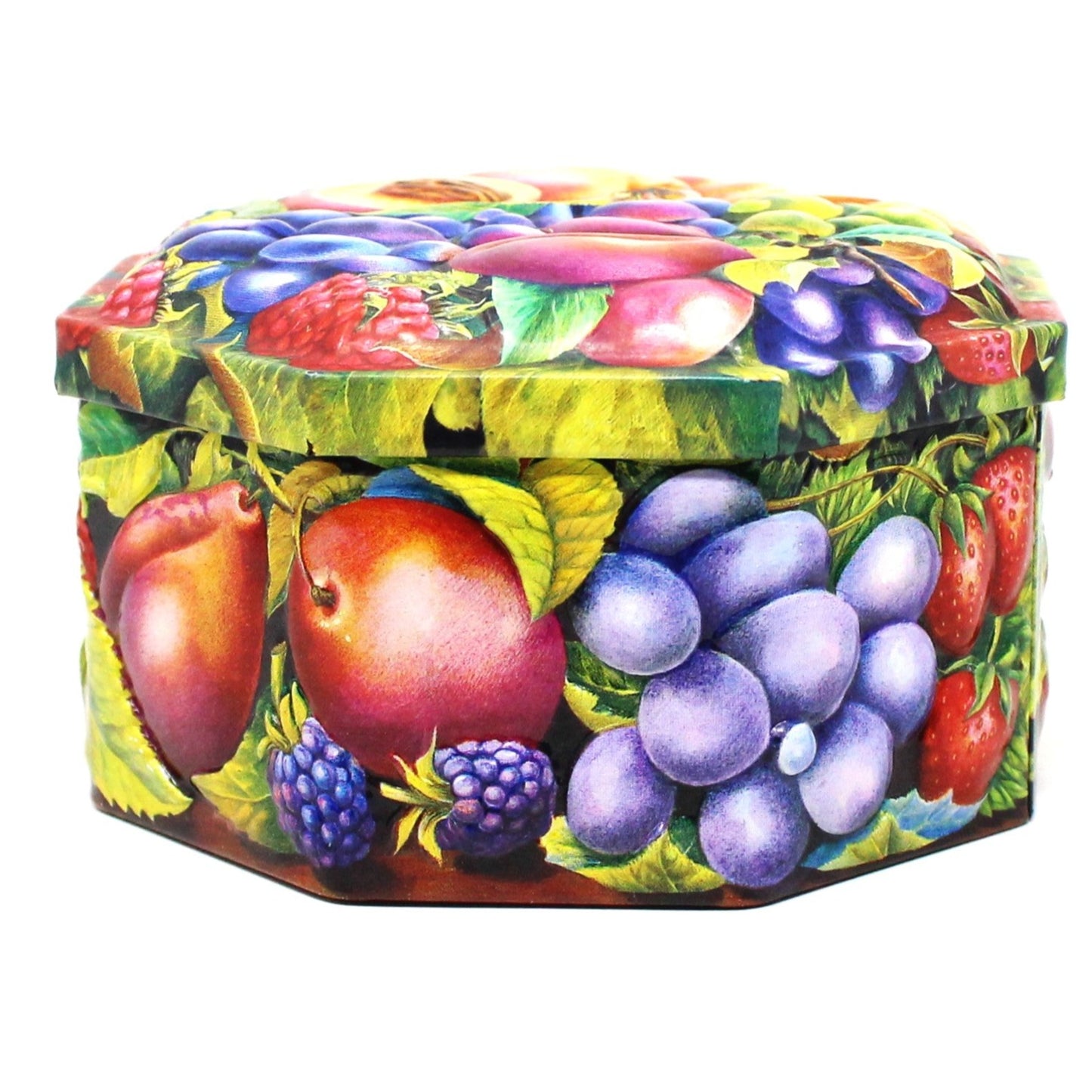 Gift Tin / Candy Tin, Churchill's New Orchard Fruits Embossed Collectible Tin, Vintage England