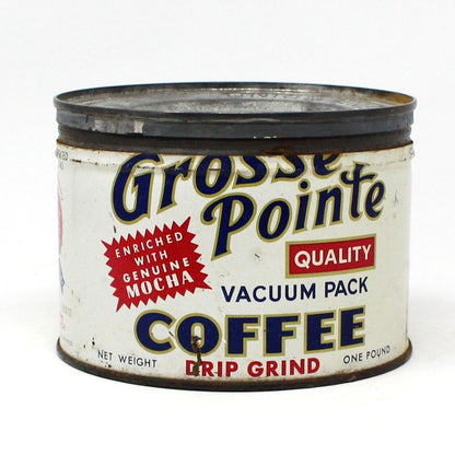 Coffee Can Tin, Grosse Pointe Collectible Coffee Can, Key Wind, 1 lb, Vintage, SOLD