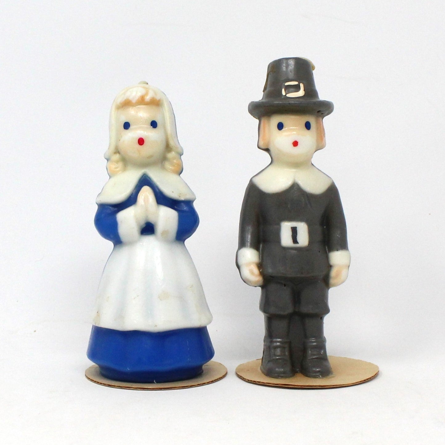 Candle, Gurley Novelty, Figural Pilgrims Thanksgiving Candles, Set of 2, Vintage, SOLD