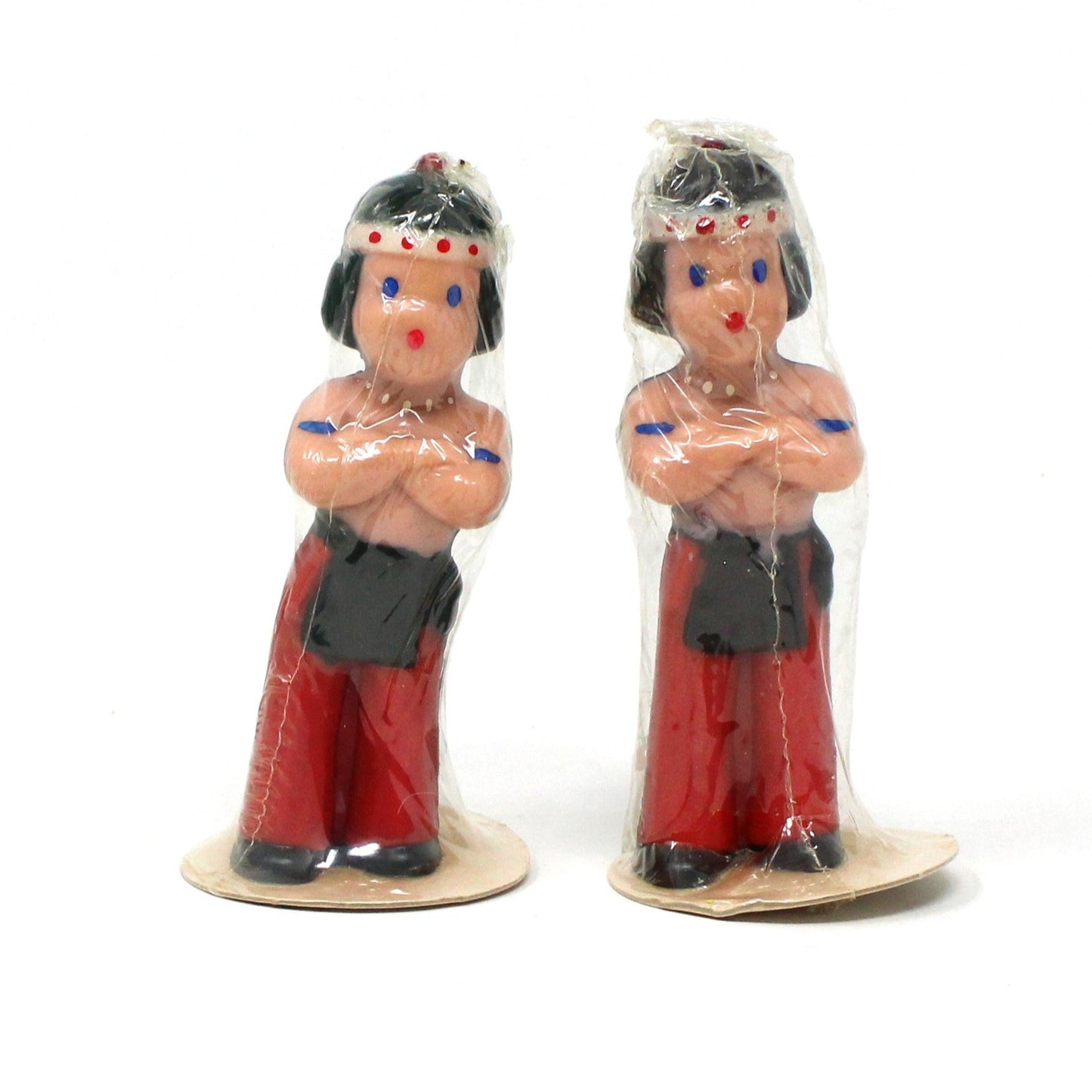 Candle, Gurley Novelty, Figural American Indian Thanksgiving Candles, Vintage