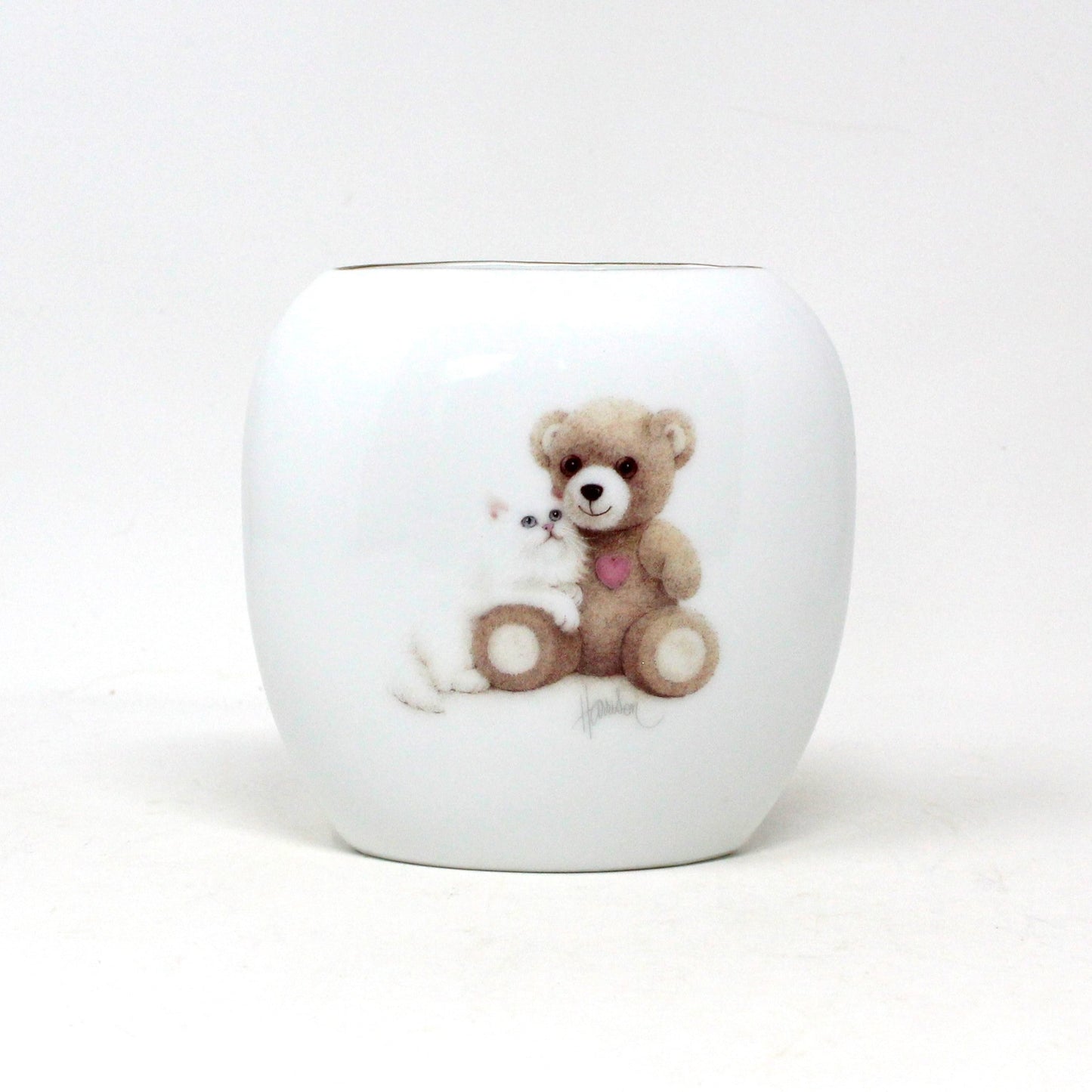 Vases, OMC Otagiri, Bear with Cat, Bob Harrison Designs, Set of 3, Japan, Vintage