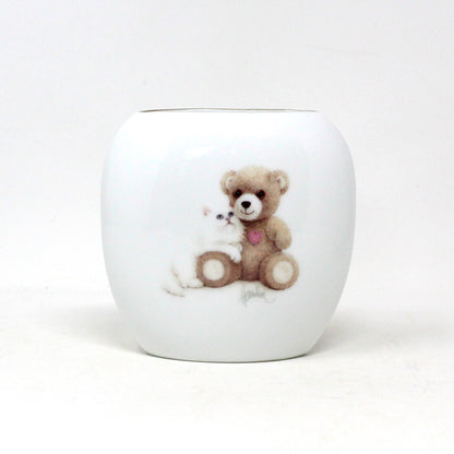 Vases, OMC Otagiri, Bear with Cat, Bob Harrison Designs, Set of 3, Japan, Vintage