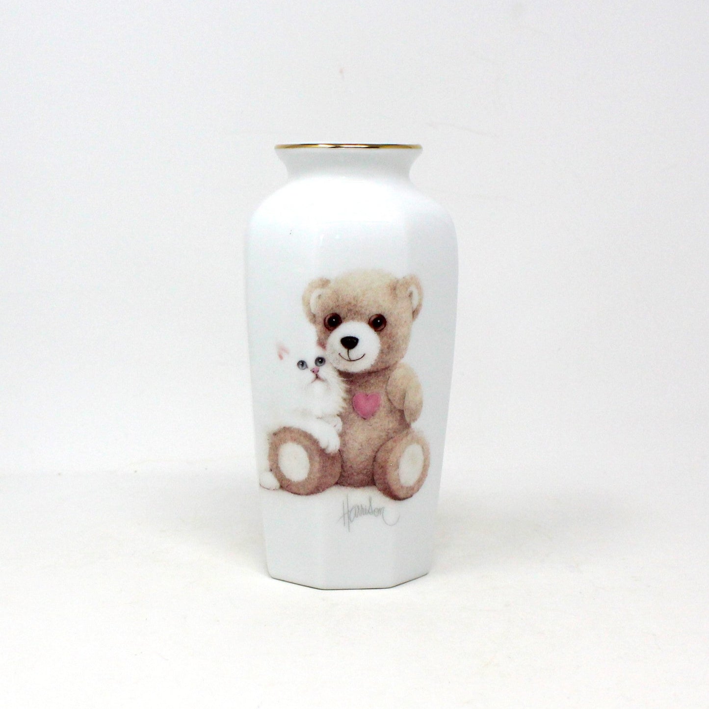 Vases, OMC Otagiri, Bear with Cat, Bob Harrison Designs, Set of 3, Japan, Vintage