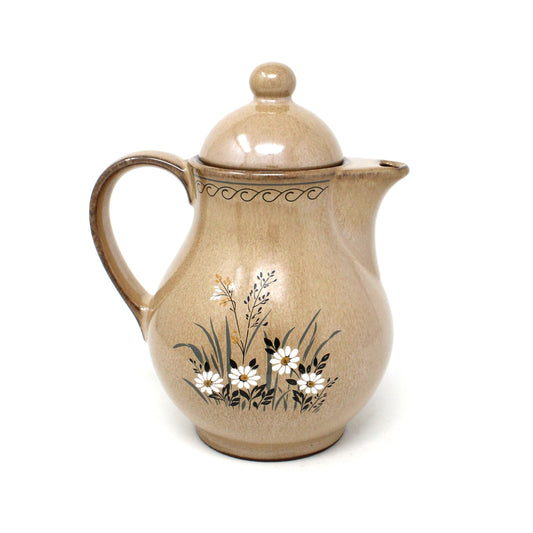 Coffee Pot, Winterling, Brown with Daisies, Hand Painted, W. Germany, Vintage