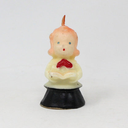 Candle, Gurley Novelty, Figural Christmas Choir Singer Caroler Girl, Vintage Collectibles