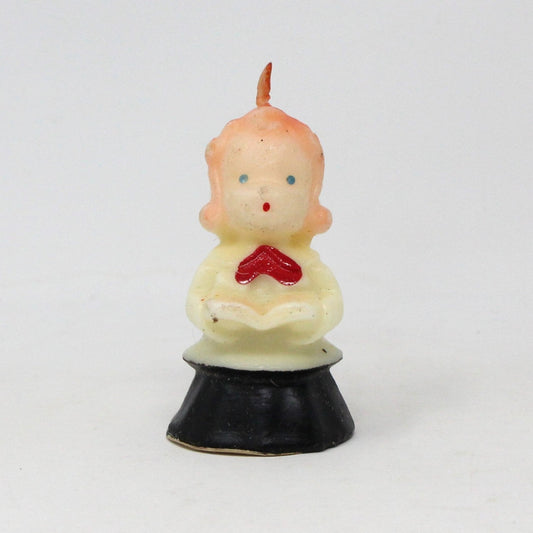 Candle, Gurley Novelty, Figural Christmas Choir Singer Caroler Girl, Vintage Collectibles