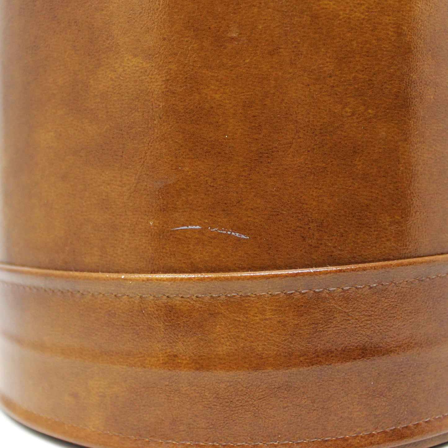 Ice Bucket, Georges Briard, Faux Brown Leather with Handle, Vintage