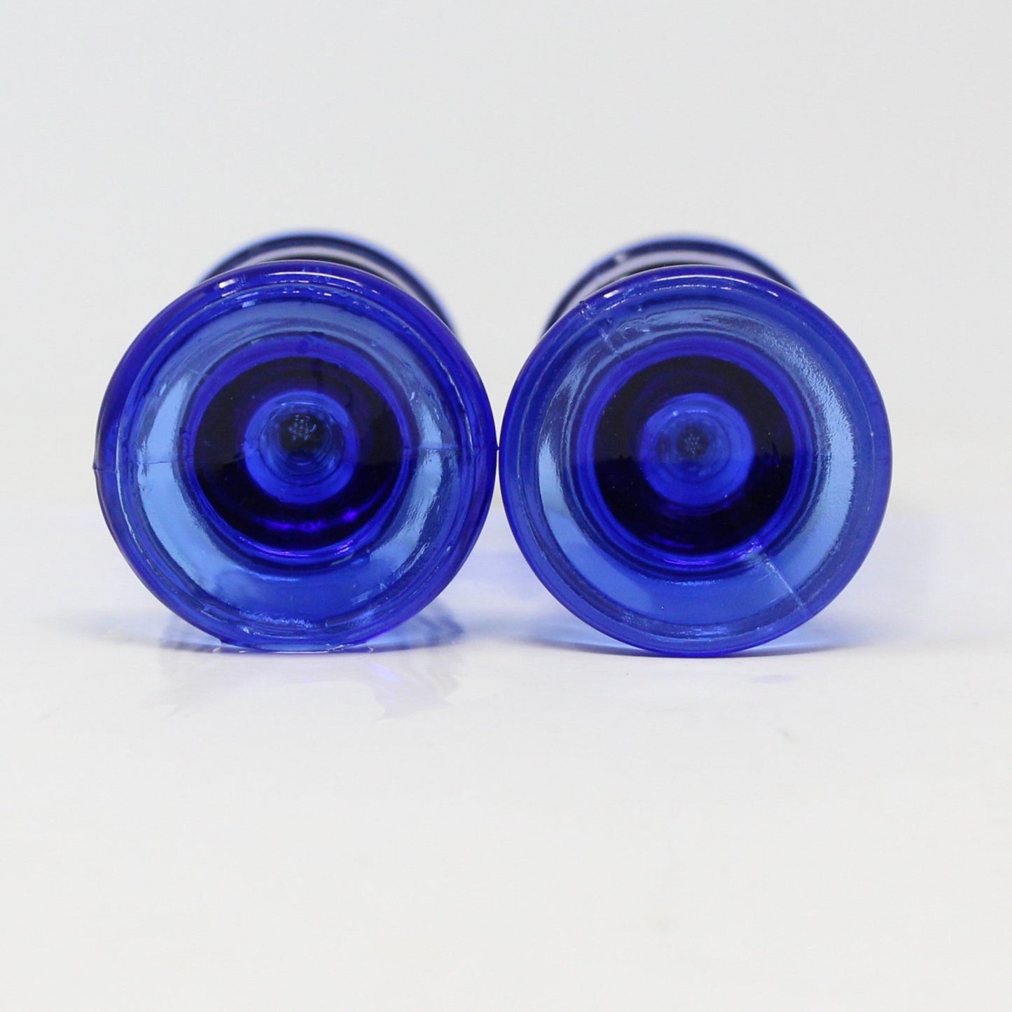 Salt and Pepper Shakers, Hazel Atlas, Cobalt Blue Glass with Metal Lids, Moderntone, Vintage