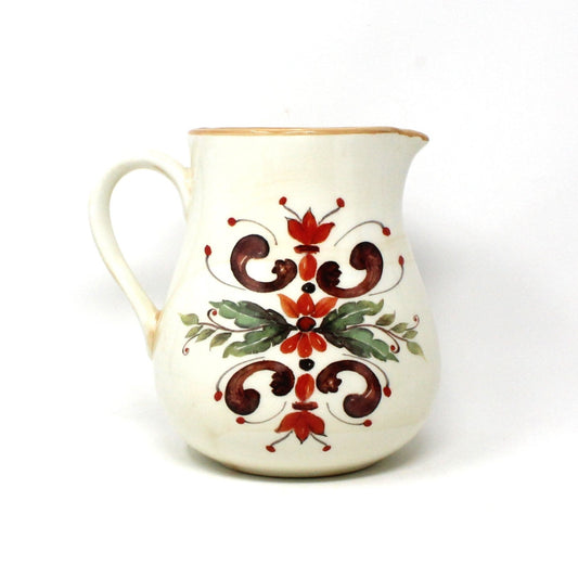 Pitcher, Ceramica Cuore, Ramage Scroll Pattern, Hand Made Italian Pottery