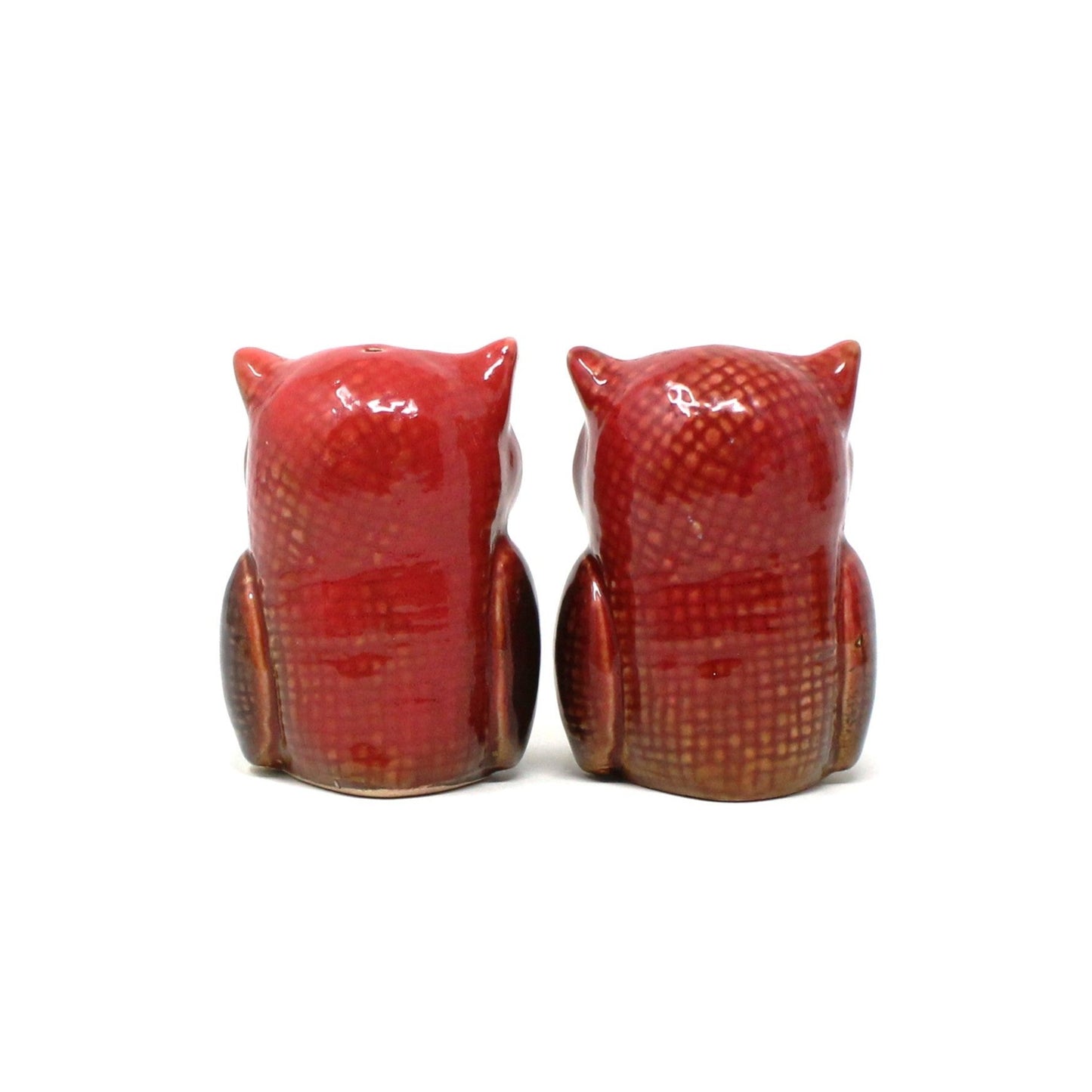 Salt and Pepper Shakers, Owl Shaped Ceramic, Vintage