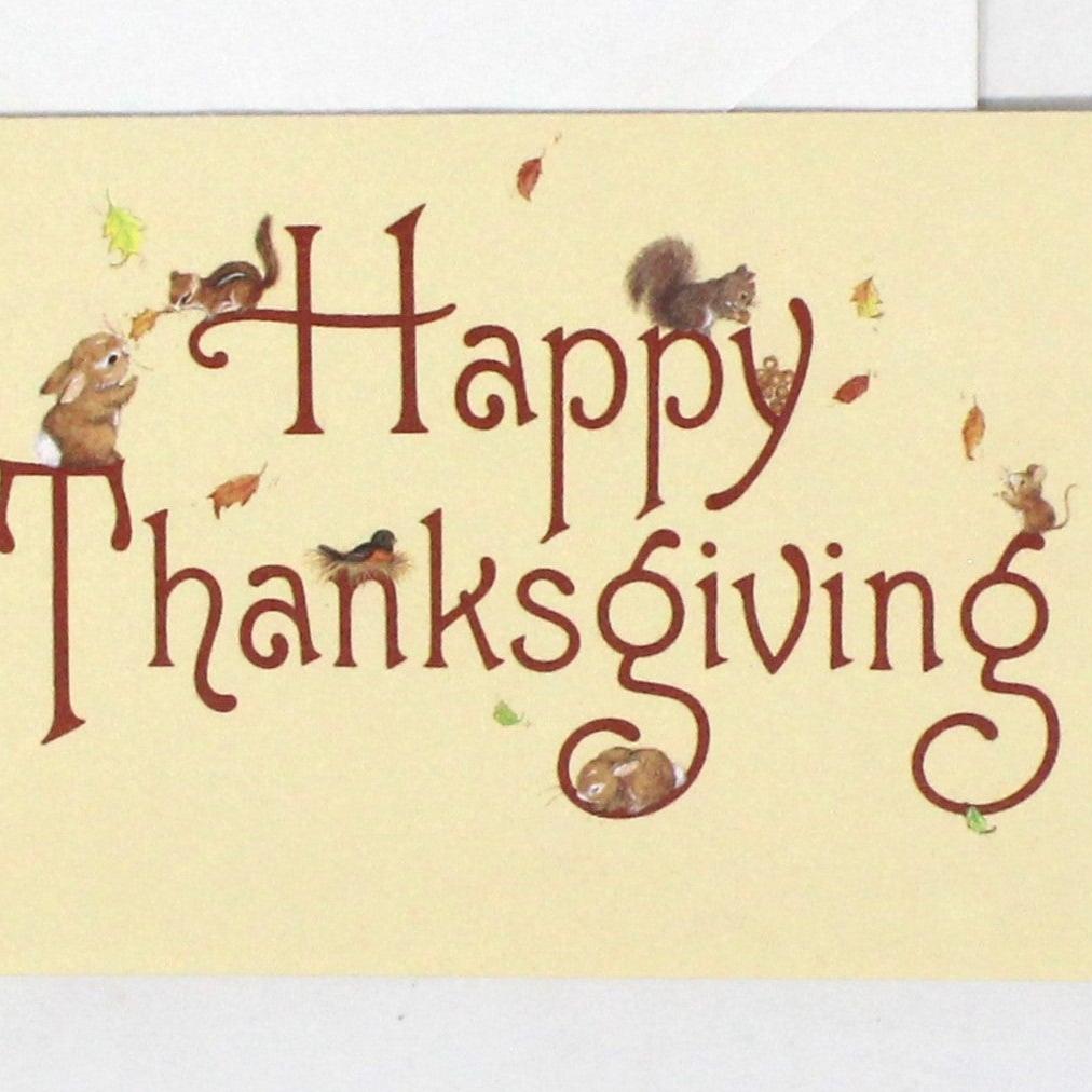 Greeting Card / Thanksgiving Card, Happy Thanksgiving Forest Animals, Hallmark