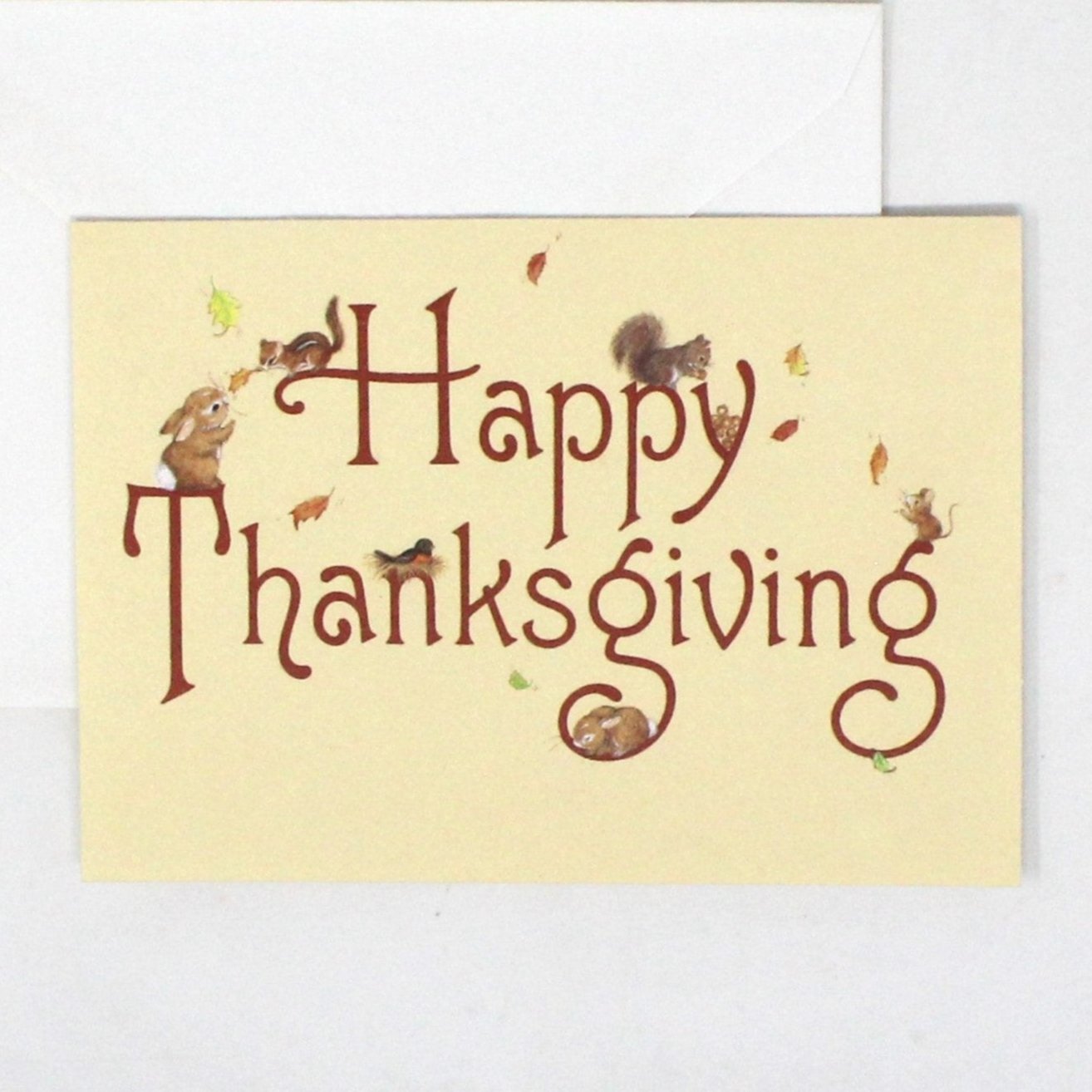 Greeting Card / Thanksgiving Card, Happy Thanksgiving Forest Animals, Hallmark