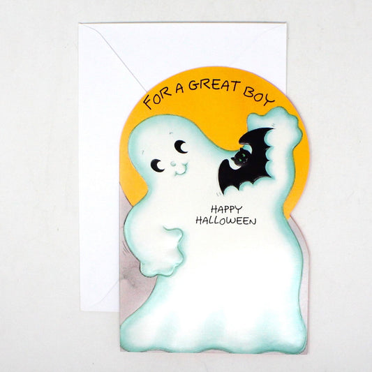 Greeting Card / Halloween Card, For a Great Boy, Ghost with Bat, Carlton Cards