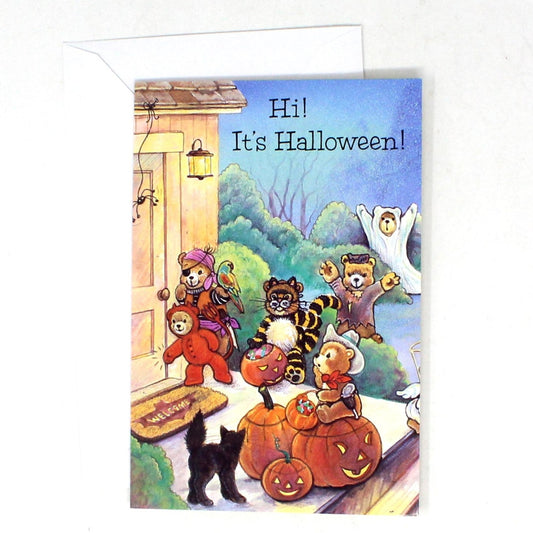 Greeting Card / Halloween Card, Bears in Costume Trick or Treating, Hi, It's Halloween!, Carlton Cards