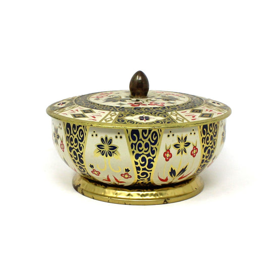 Gift Tin / Cookie Tin, Crown Derby, Imari Style Design, Chinoiserie Vintage, England