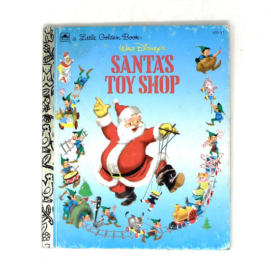 Children's Book, Little Golden Book, Disney's Santa's Toy Shop, Hardcover, Vintage 1992