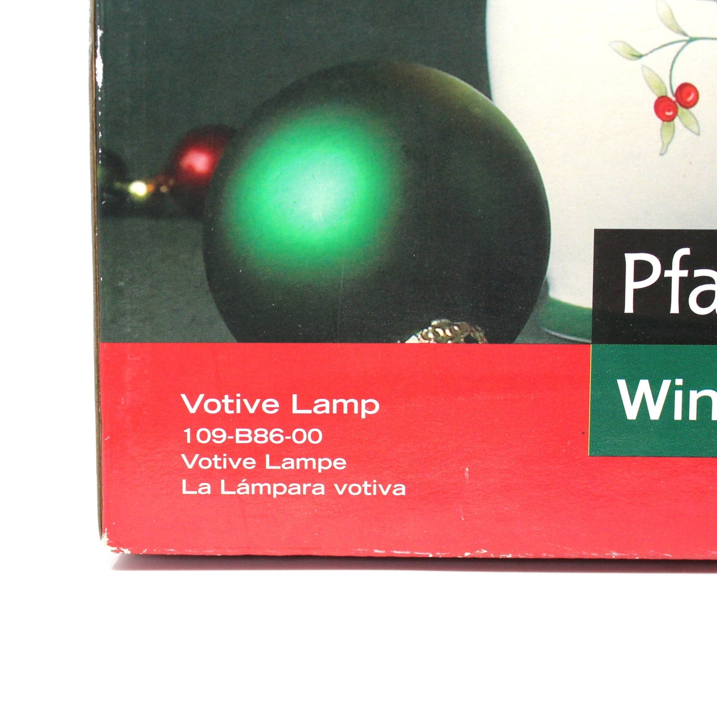 Candle Lamp, Shade / Jar, Pfaltzgraff, Winterberry Votive Lamp, Christmas Holiday